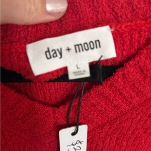 Day + Moon Women's Red Sweater And Skirt Set